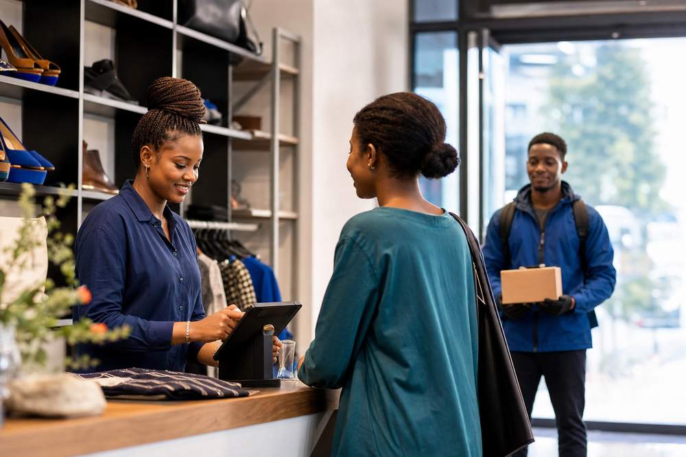 Équipe enregistrant une vente avec DIKISHA